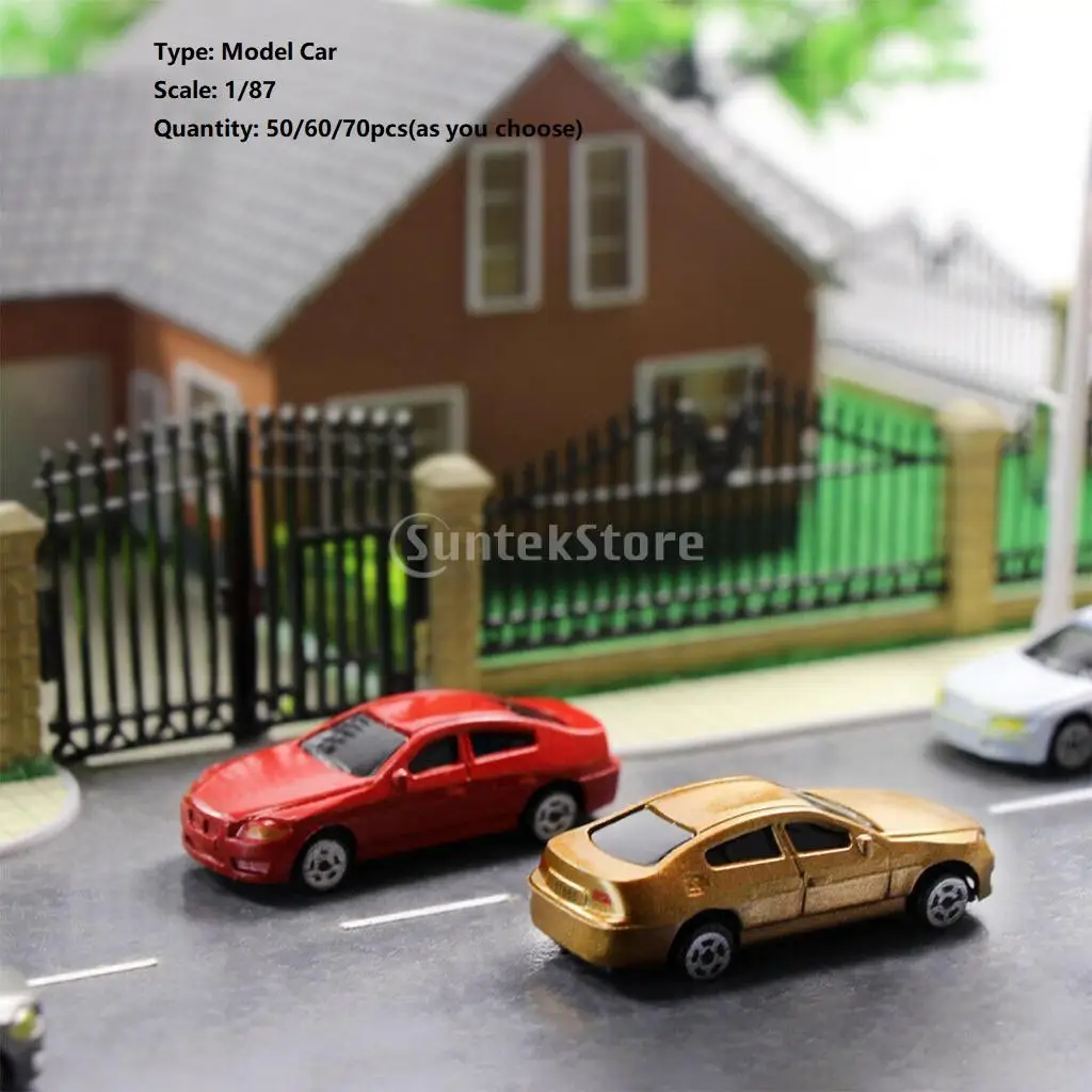 HO Maßstab Modellauto Spielzeug 1:87 Architekturmodell Layout Spielset 50/60/70 Teile