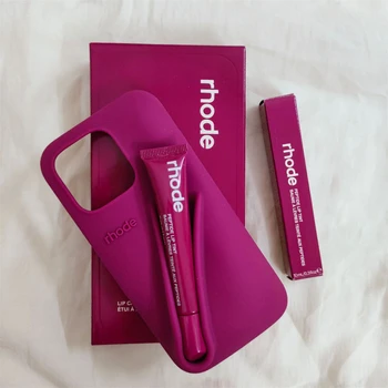 כיסוי טלפון DIY מסיליקון בצבע חדש לאייפון 16 15 14 13 12 11 Pro Max Plus עם מבריק שפתיים סט כיסוי אחורי