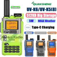 Quansheng UV-K6 Walkie Talkie UV-K5(8) 512KB Big Memory Storage Type-C Charger FM AM Scrambler Amateur Transceiver Two Way Radio