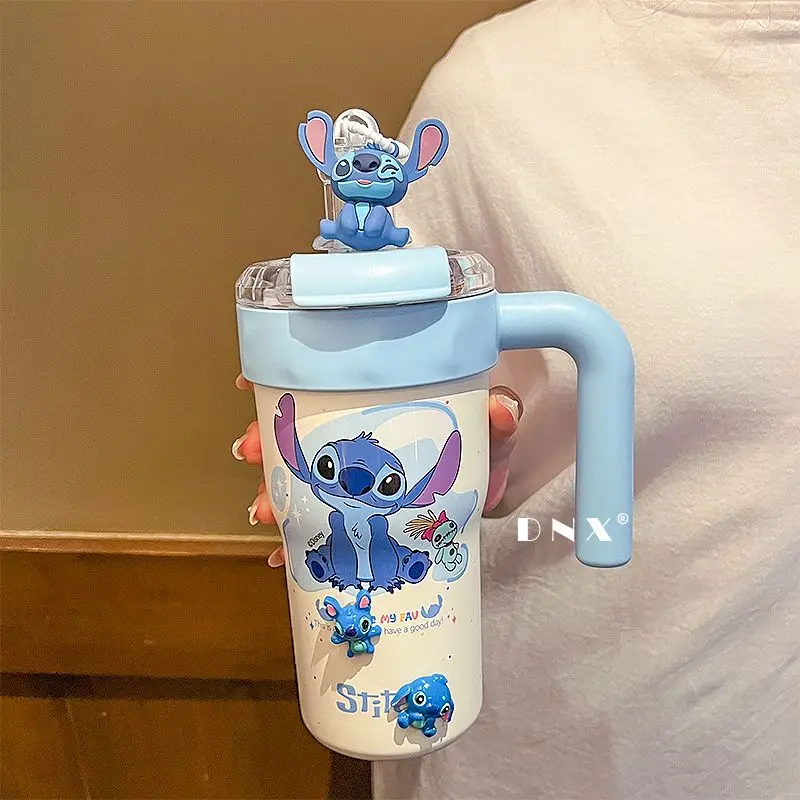 

Чашка-термос с героями мультфильмов Disney Stitch для женщин, новая дорожная чашка для воды для домашней пары, кофейная чашка, подарок на день рождения, оптовая продажа