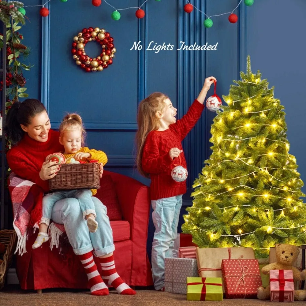 ต้นคริสต์มาสประดิษฐ์จากไม้สนแบบมีบานพับ ขนาด 5 ฟุต คุณภาพพรีเมียม ประกอบง่าย พร้อมขาตั้งโลหะ เหมาะสำหรับตกแต่งภายในในช่วงเทศกาล