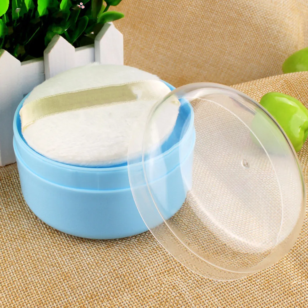 

2Pcs Baby Powder Puff Box Premium Soft Skin-Safe Storage Case for Talcum Body Powder Application Easy One-Hand Use Newborn