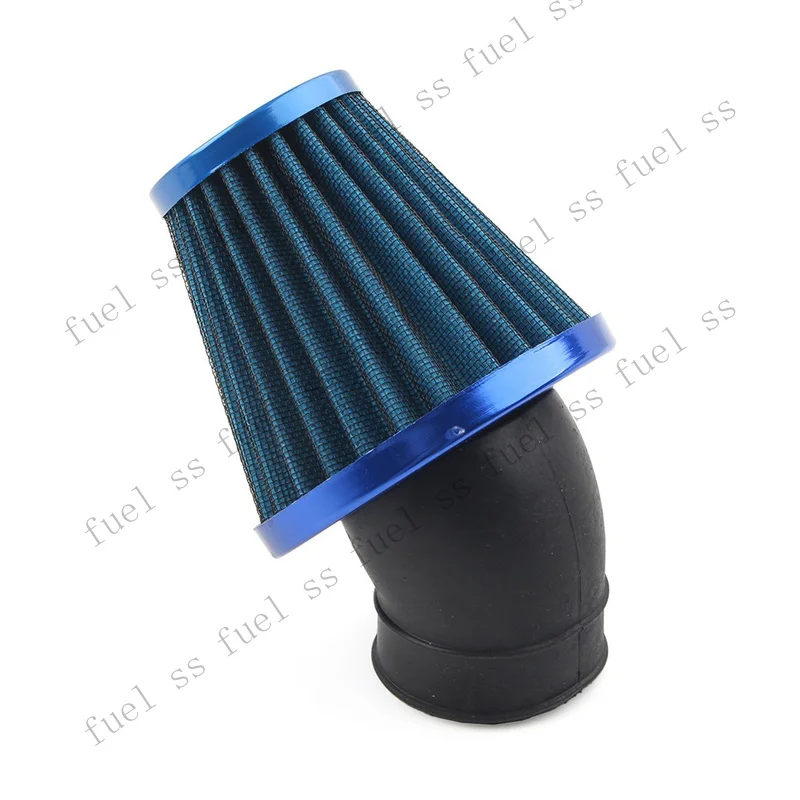 S+ Motorcycle Scooter Stainless Steel 42mm Air Intake Filter Cleaner +Clamp Blue