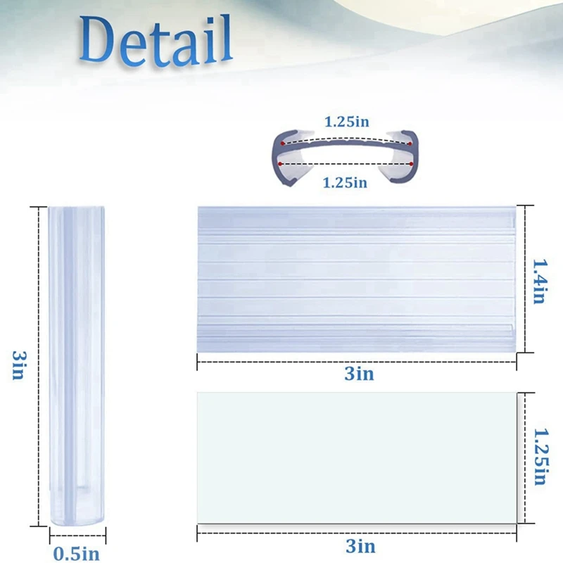 90X Wire Shelf Label Holders, 90 Pack Plastic Wire Shelf Label Clips With Label Paper Removable Wire Rack Label Holder-AC47