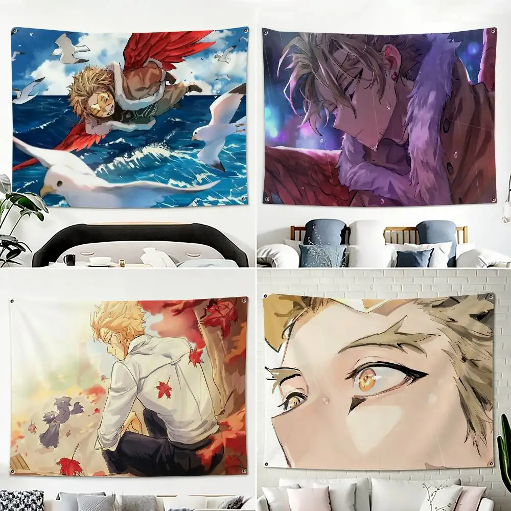 My Hero Academia Hawks Tokoyami  Home Decor Horizontal Flag Banner Indoor Outdoor Wall Hanging
