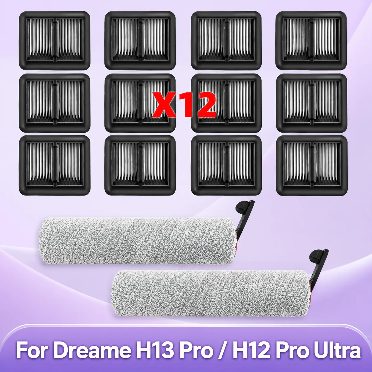 Passend für Dreame H13 Pro / H12 Pro Ultra Staubsaugerteile Hauptbürstenwalze HEPA-Filter Ersatz-Zubehör