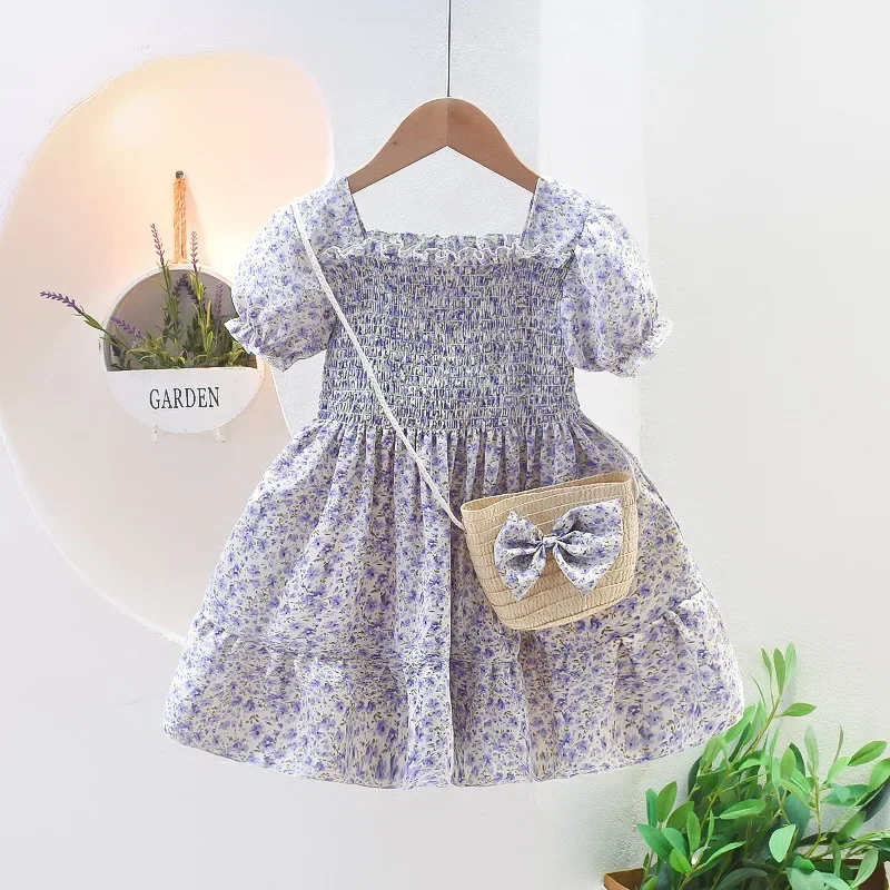 Robe d'été à motif floral pour petite fille, vêtements de princesse, nouvelle collection