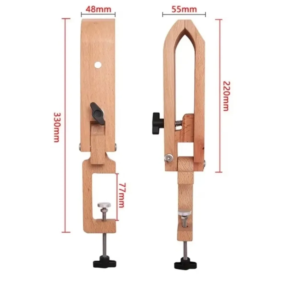1pc Wooden Ring Clamp Jewelry Vise Bench Tool with Adjustable Screw for Stone Setting Engraving Polishing Jewelers Making Repair