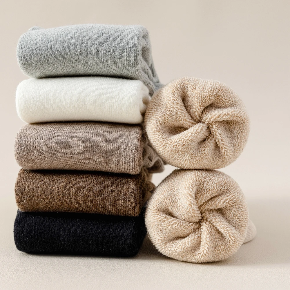 

1 пара флисовых носков с пятью пальцами для женщин, толстые теплые носки на осень-зиму, высококачественные хлопковые спортивные носки