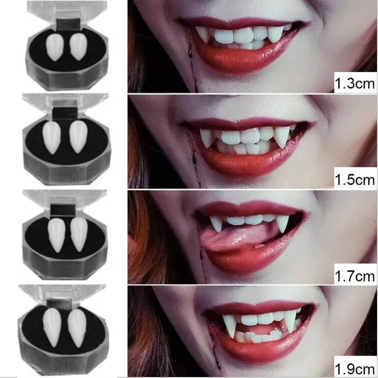 Halloween Fake Teeth Cosplay Vampire Fangs  Retractable Teeth Dress Costume Tooth Gift Party Decoration Vampire Dracula Teeth