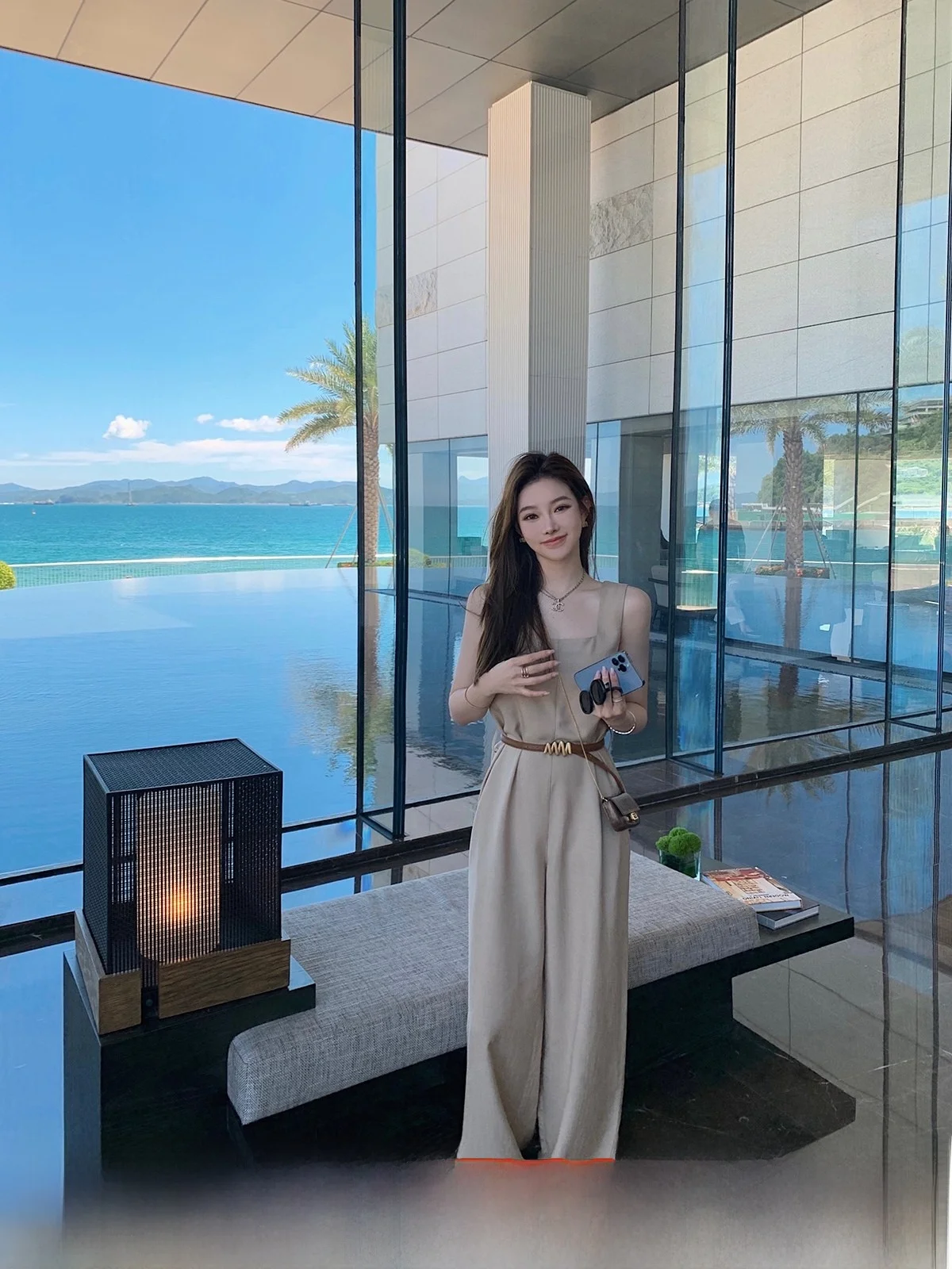 

Ацетатный комбинезон с пуговицами, имитирующий конопляную ткань, для комфортного ношения, в стиле Old Money, с длинными брюками, высокой и средней посадкой, удобный крой