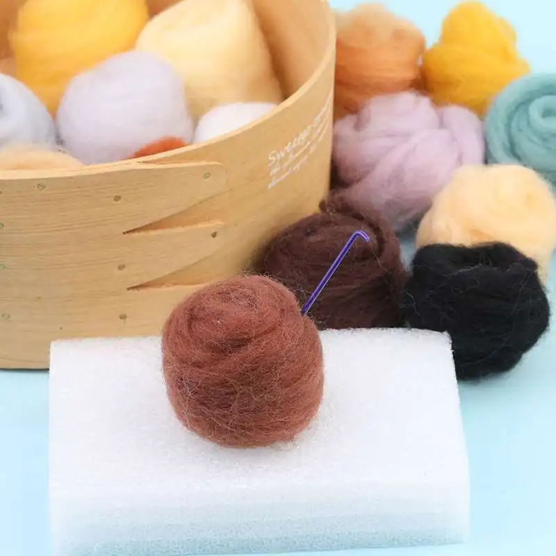 10 G DIY Wool Roving Needle Felting 8 Colors Wool Felting Fibre Handmade Material For Beginners Needle Felting Product Making