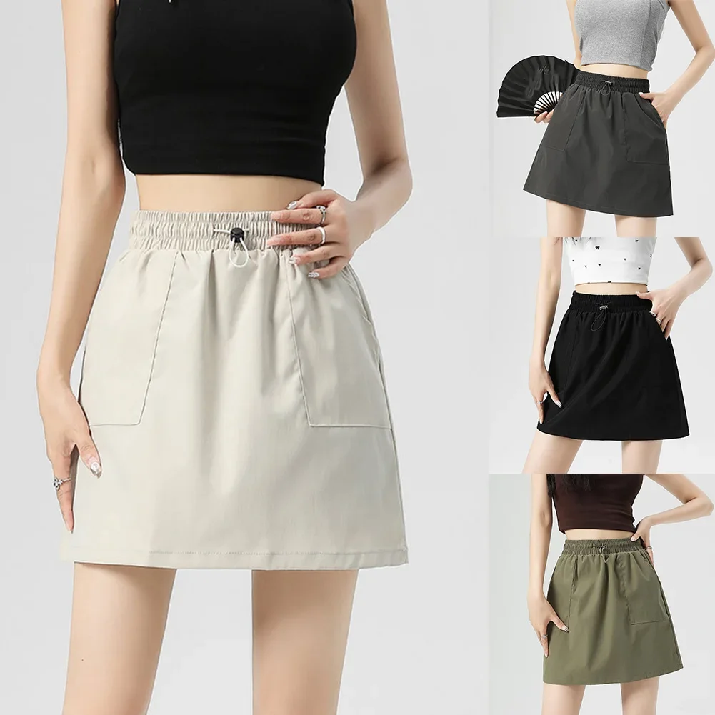 Daily Wear Office Environment High Waist Skirt Casual Fashion Skirt Army Green All Seasons Wear Brand New Item