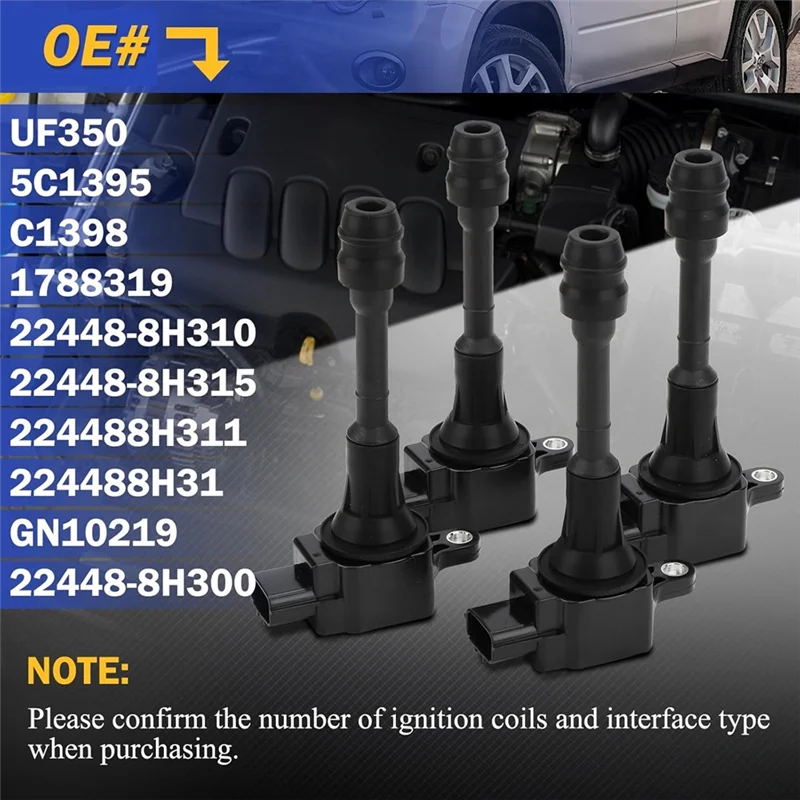 

Катушка зажигания для Nissan Altima Sentra X-Trail L4 2.5L заменяет 22448-8H315 22448-8H310 22448-8H300