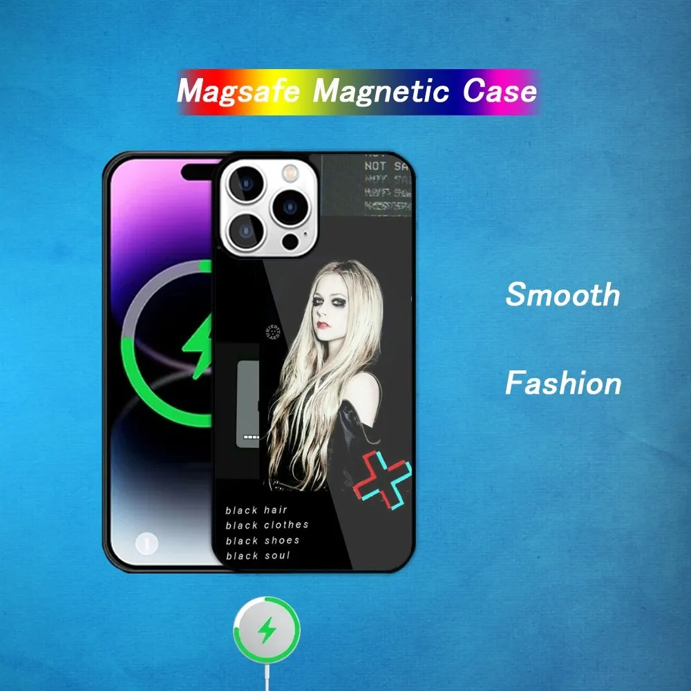 Avril Lavigne Phone Case For iPhone 15 14 13 11 12 Pro Max Plus Magsafe Magnetic Phone Cover