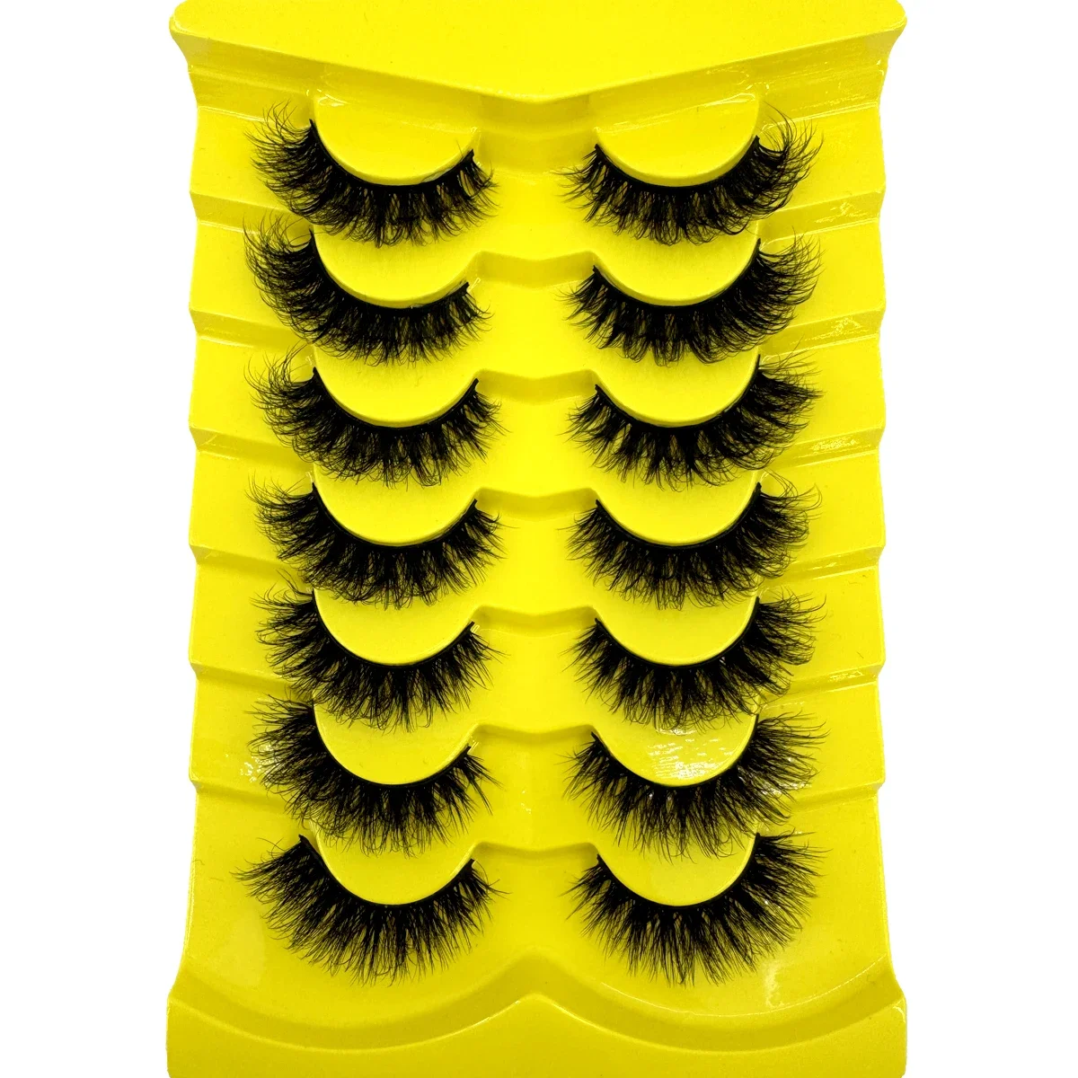 HBZGTLAD 7 pairs of natural false eyelashes Russian eyelashes 3D mink fur reusable dense Russian striped eyelashes and extended