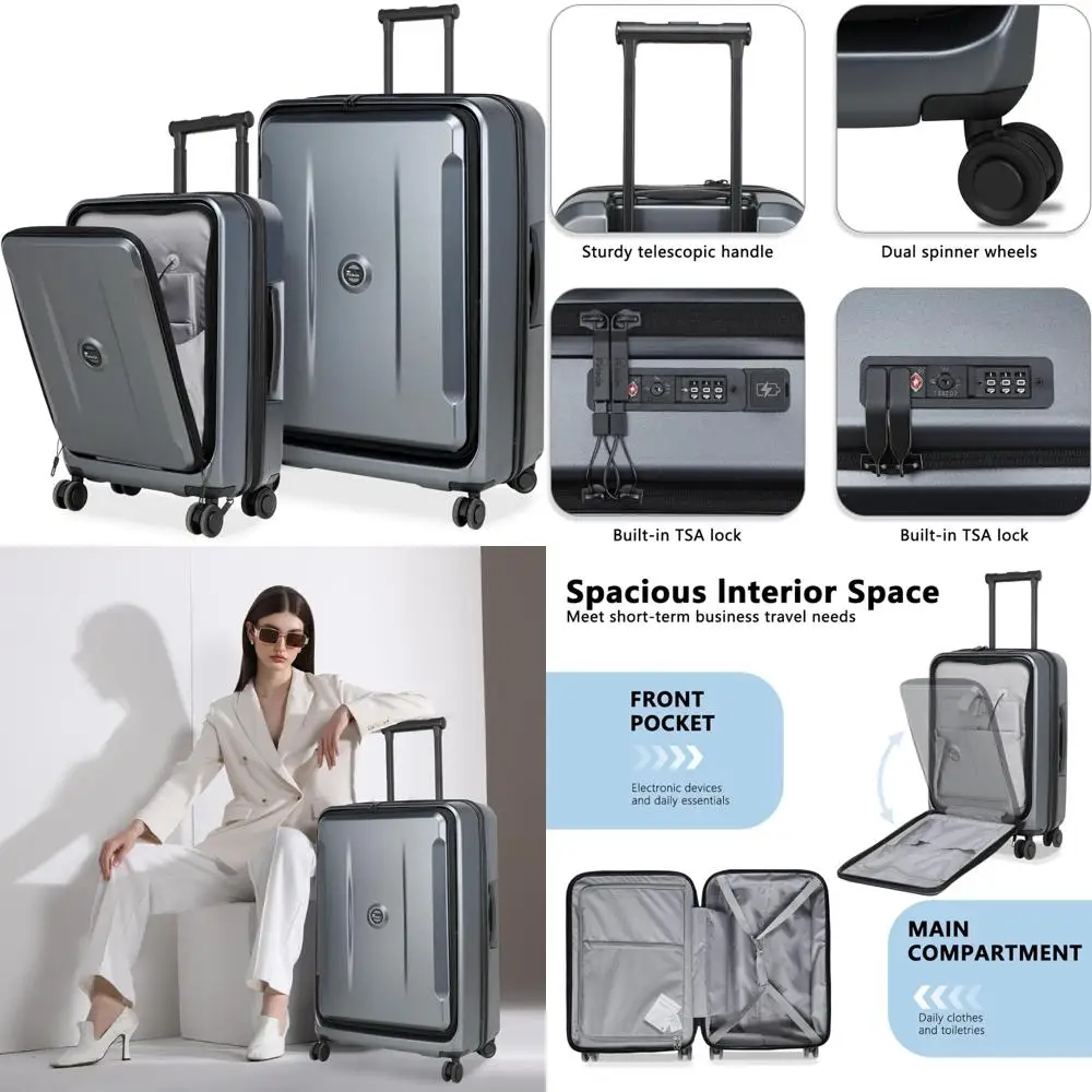 

Комплект багажа из 2 предметов: портативная ручная кладь с передним карманом и USB-портом, плюс расширяемая клетчатая сумка с верхним отверстием 28 дюймов.