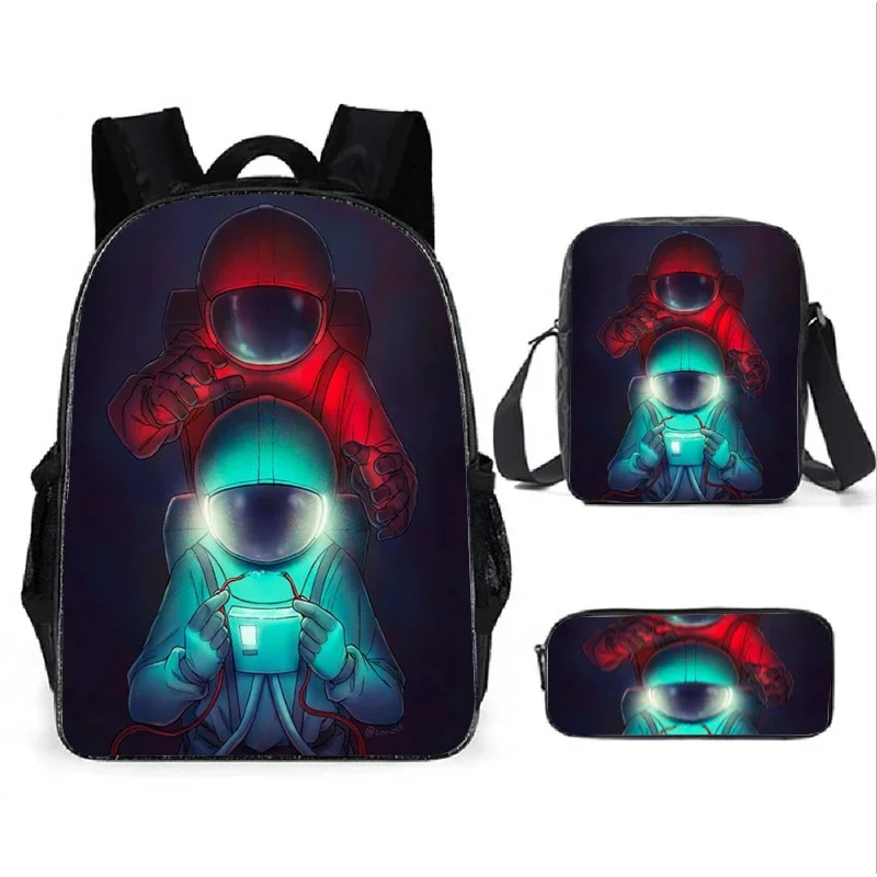 Juego de moda entre nosotros, mochila de Anime para niños, bolsas de lápices para niños, caja de papelería, mochila para ordenador portátil, regalos para niños de tres piezas S01