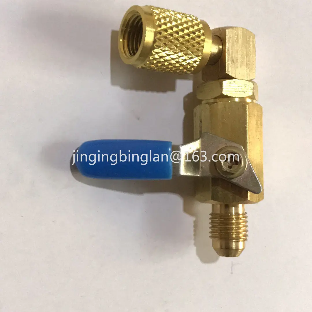R134A R410A R12 R1234YF Air conditioning refrigeration ball valve closed internal and external thread 1/4SAE