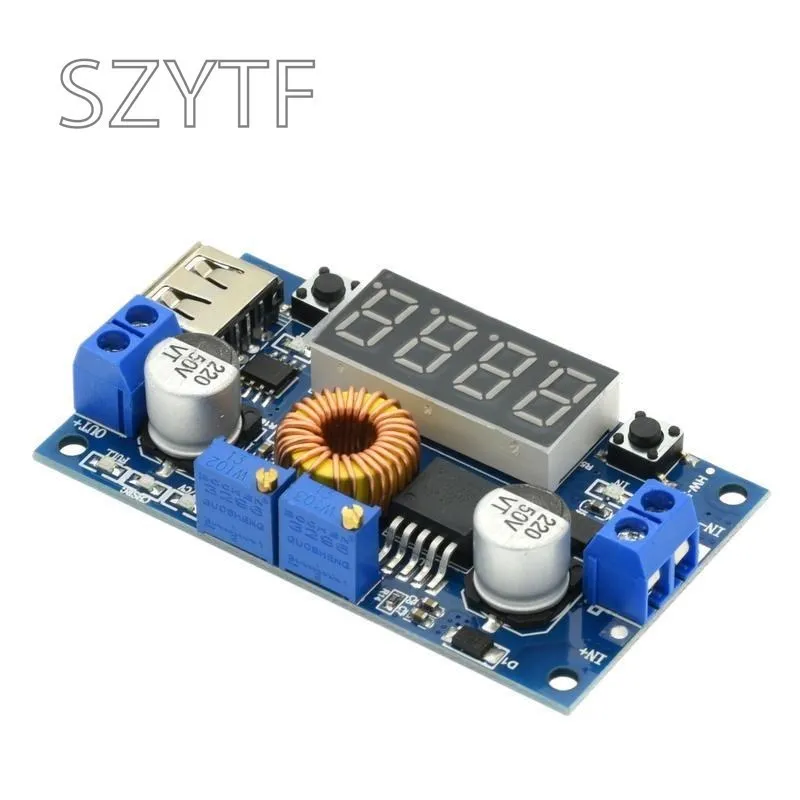 1PCS XL4015 75W DC-DC 5A Voltage Regulators Module Adjustable Buck Module With Voltmeter Display