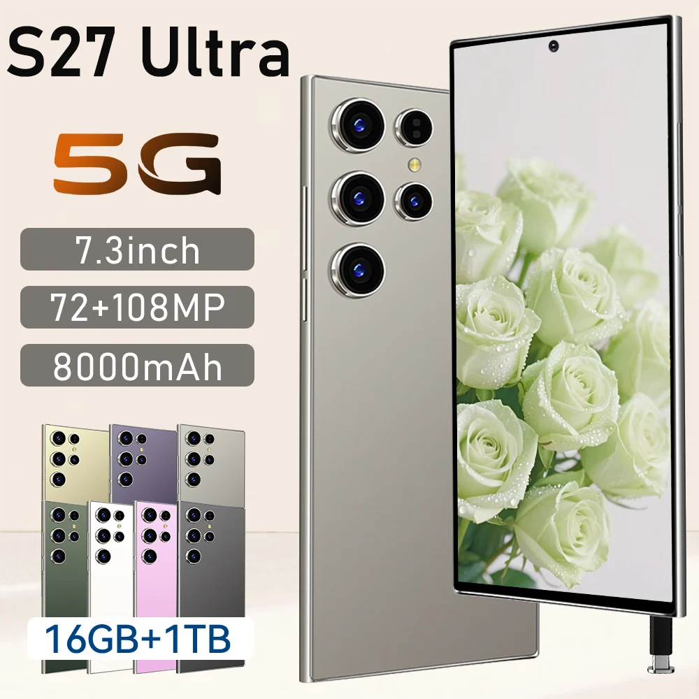 

HOT Silicone phone cases are used for S27 Ultra Mobile accessories 7.3inch Smartphone Shockproof Cover 8000mAh High Quality