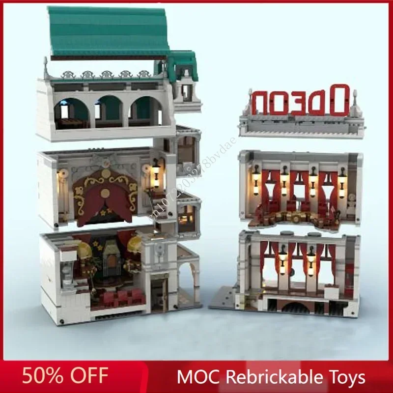 3904PCSOdeon Theatre MOC-10270 Creative street view Model Building Blocks Architecture Education Assembly Model Toys Gifts