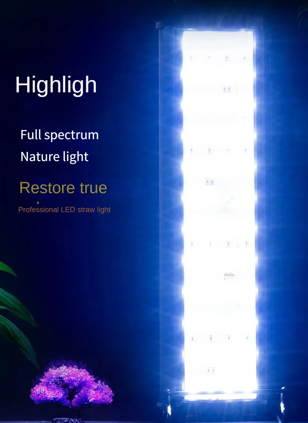 Dimmable LED Aquarium Light Fish Tank LED Plant Light For Freshwater Fish Tank Decoration,3 Color Light Modes , 3 Time Settings