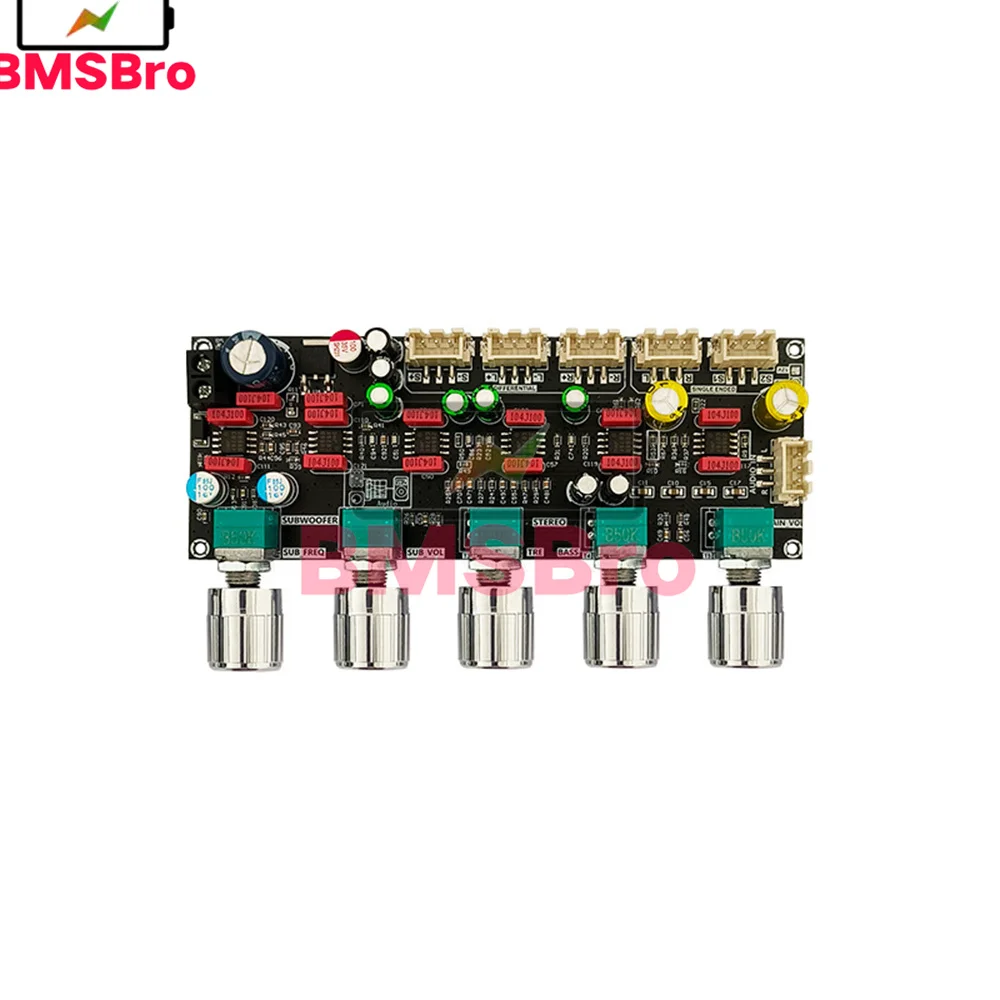 JRC2068 HiFi Preamplifier Board Stereo Treble Bass Frequency Volume Control DC 12-30V XH-2.54mm Input for Speaker Subwoofer