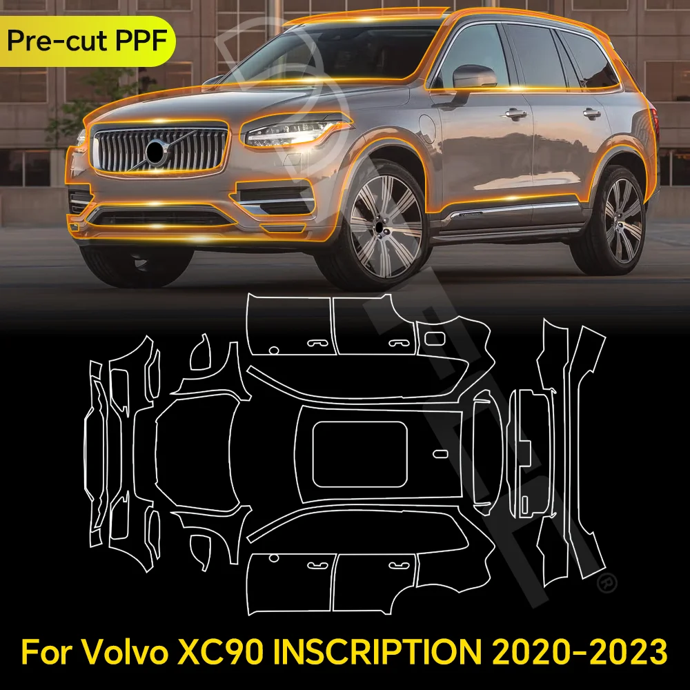 

For Volvo XC90 INSCRIPTION 2020-2023 T5 T6 B5 B6 TPU Paint Protection Film Clear Bra Car Body Anti-scratch Pre-cut PPF Resistant