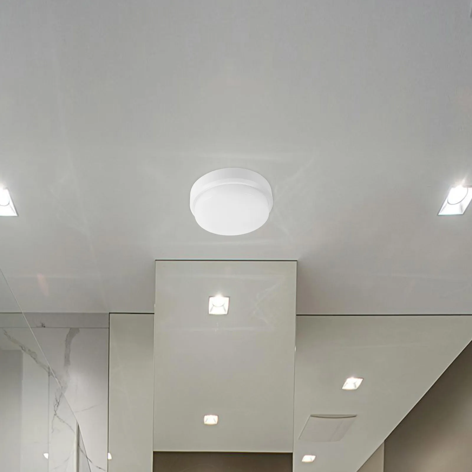 

Moisture-proof Ceiling Light Bathroom Kitchen Lamp Waterproof Dustproof Explosion-proof Light Fixtures Round Mount Decor Home