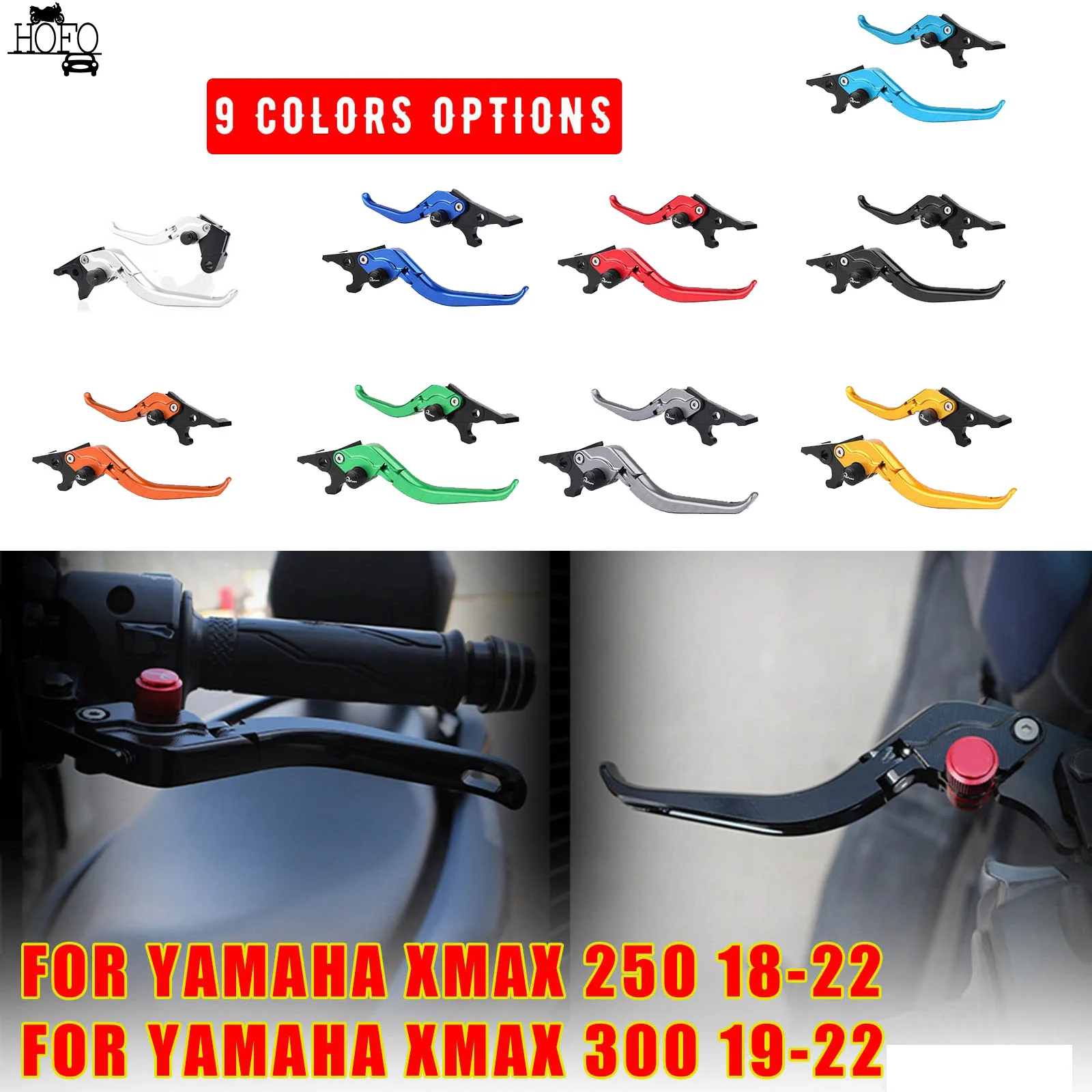 

Short Brake Clutch Levers Handle Set For YAMAHA XMAX 250 300 2018-2022 CNC Folding Extendable Adjustable Brake Clutch Leve