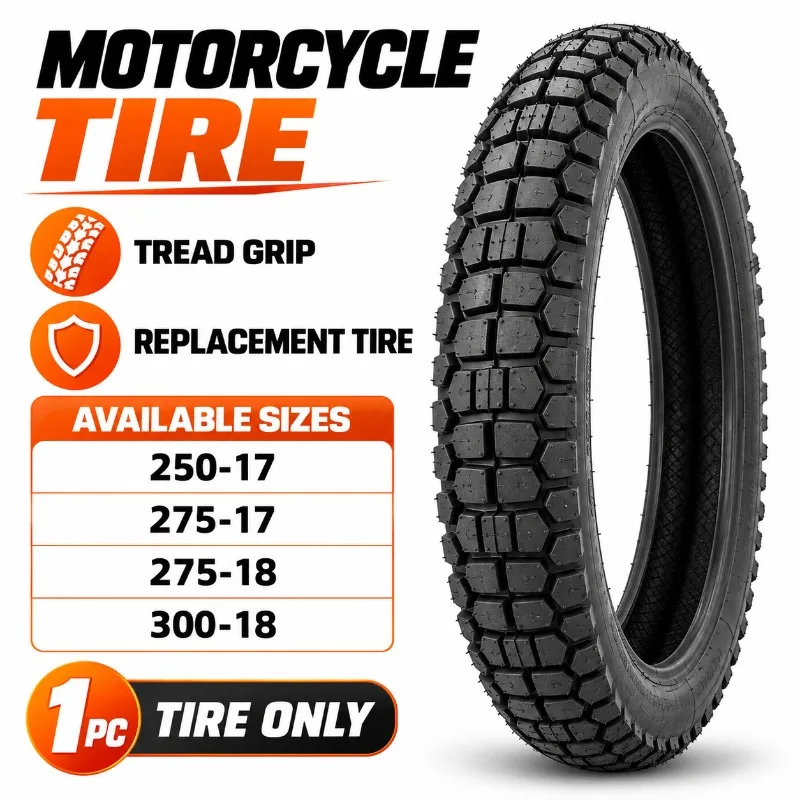 Motorcycle Street Tire 250-17 275-17 275-18 300-18 Classic Bike Tyre Tread Rubber Replacement Outer Tire 1PC Road Wheel