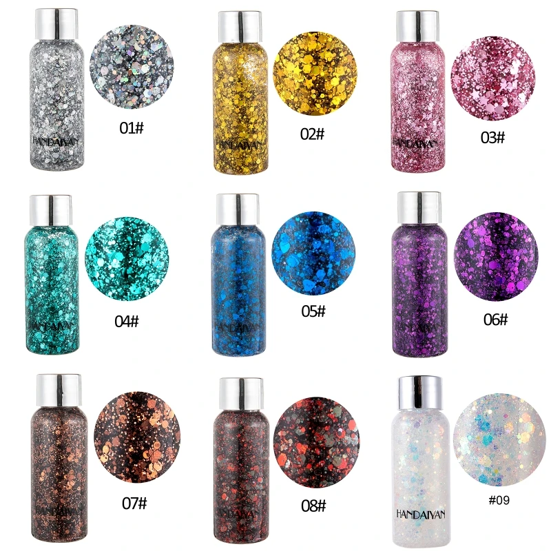 Körper Glitter Gel Schillernden Gesicht Glitter Gel Make-Up Dekoration Auge Glitter Kleber Gesicht Aufkleber Gel Kunst Lose