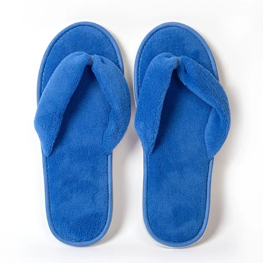 Soft Winter Hotel Plush Slippers Men Women Travel Disposable Cotton unisex Flip Flops Home Hospitality Soft SPA Guest Slides