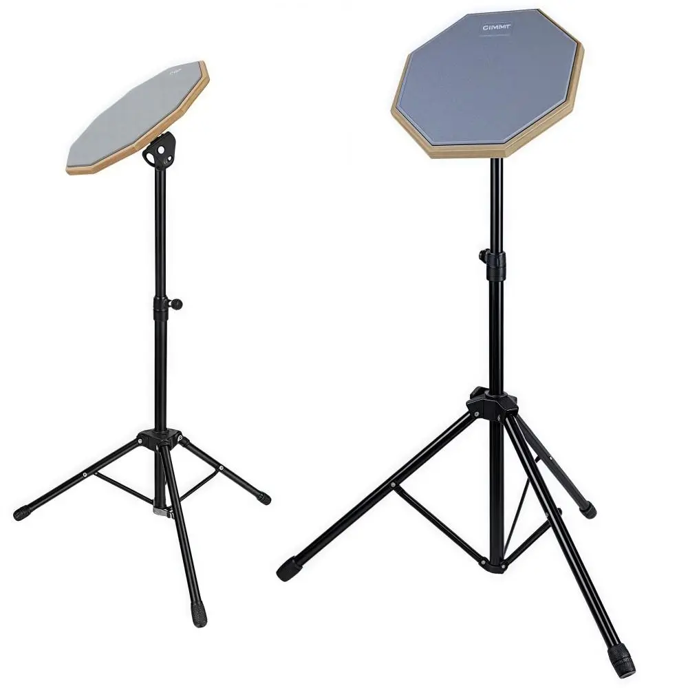 High Quality 8In Drum Practice Pad Double Sided Adjustable Stand Drum Stand Set Portable Silent Drum Pad Dumb Drum Trainer