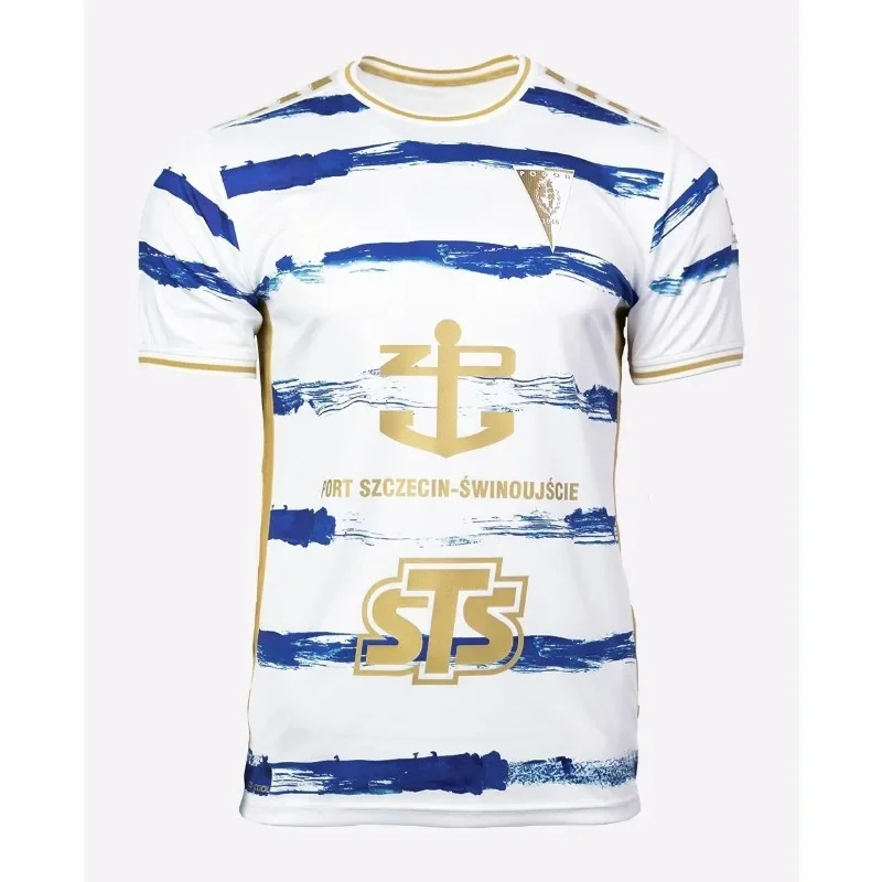 26-27 Neues Polen Szczecin Pogon Fußball-Fan-Trikot Bedrucktes Schnelltrocknendes Sport-Herren-Kurzarmshirt T-Shirt Familien-Partnerlook