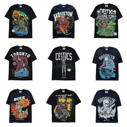 Classic WL Cotton T Shirts  Streetwear Anime Casual Mens Popular Clothing  Oversized Basketball Print Men Short Sleeve Tops Tees