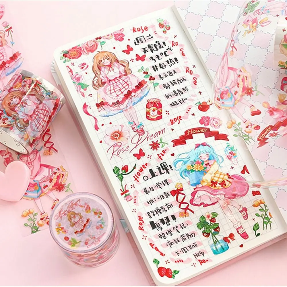 Vigorous Girl Series Romantic Students Stationery Adhesive Diary Stickers Album Decorative Stickers DIY PET Tapes Handaccount