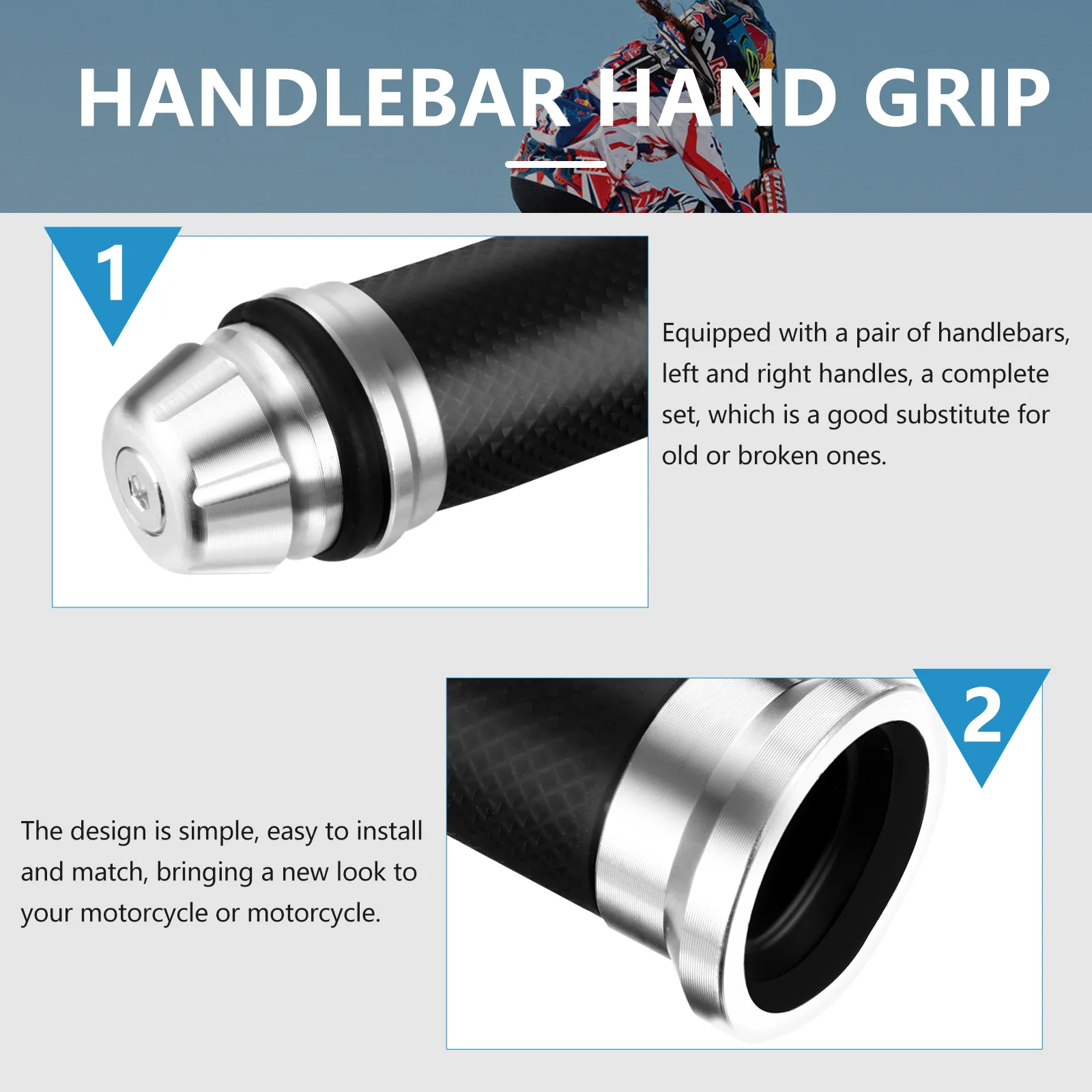 

Motorcycle lebars Motorbike Throttle Grip 22mm Non Slip Comfort H H Grips Flexible Glue Durability Motorcycle Accessories