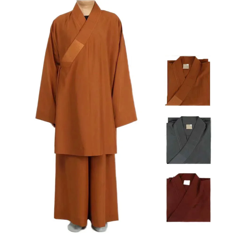 

High Quality Summer Buddhist Shaolin Monk Kung Fu Clothing Buddhism Robe Lohan Arhat Suit Zen Lay Uniform