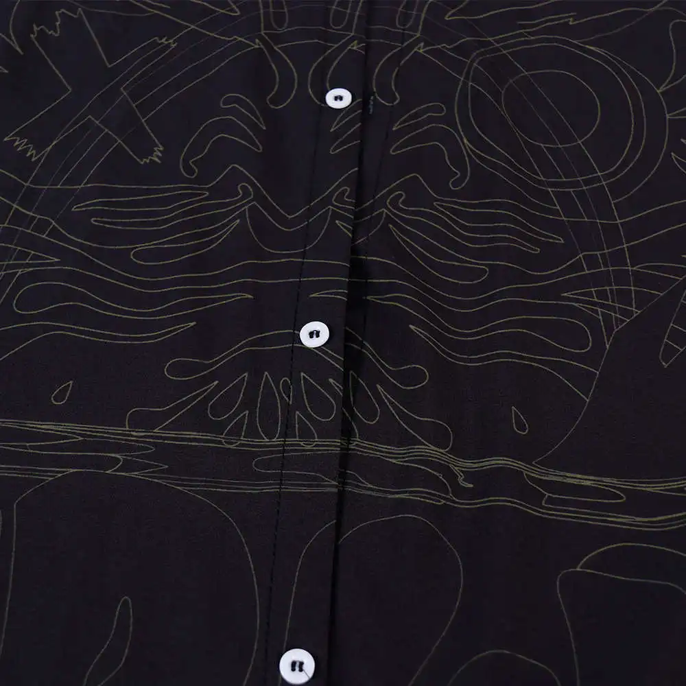 

Faionable Printed ort Sve irt Lapel Design Loose Fit Cotton Spring Summer Youth Casual Wear oulder Width Angle Design