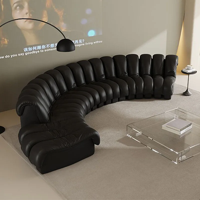 Schlangensofa erste Schicht Rindsleder Wohnzimmer großes Apartmentsofa