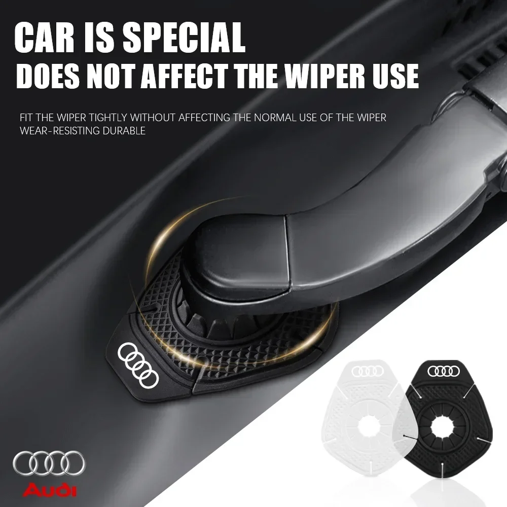 2pcs Universal Car Windshield Wiper Protectors Silicone Dust Covers for Audi C6 C5 C7 A1 A3 A4 B5 B6 B7 B8 A5 A6 A7 A8L Q3 Q6