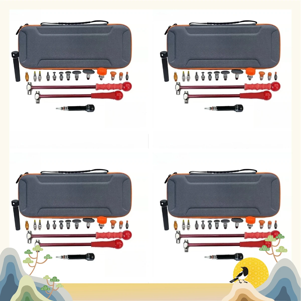 Car Depression Repair Tool M8 Silk Teeth Percussion Flat Repair Hammer Pen Set Traceless Sheet Metal