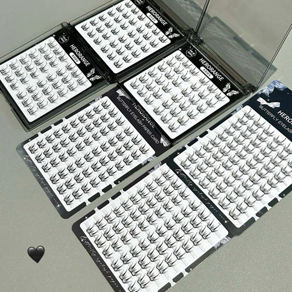 Imprensa em cílios de cluster autoadesivos sem necessidade de cola cílios postiços reutilizáveis sem cola feitos à mão cílios segmentados pretos