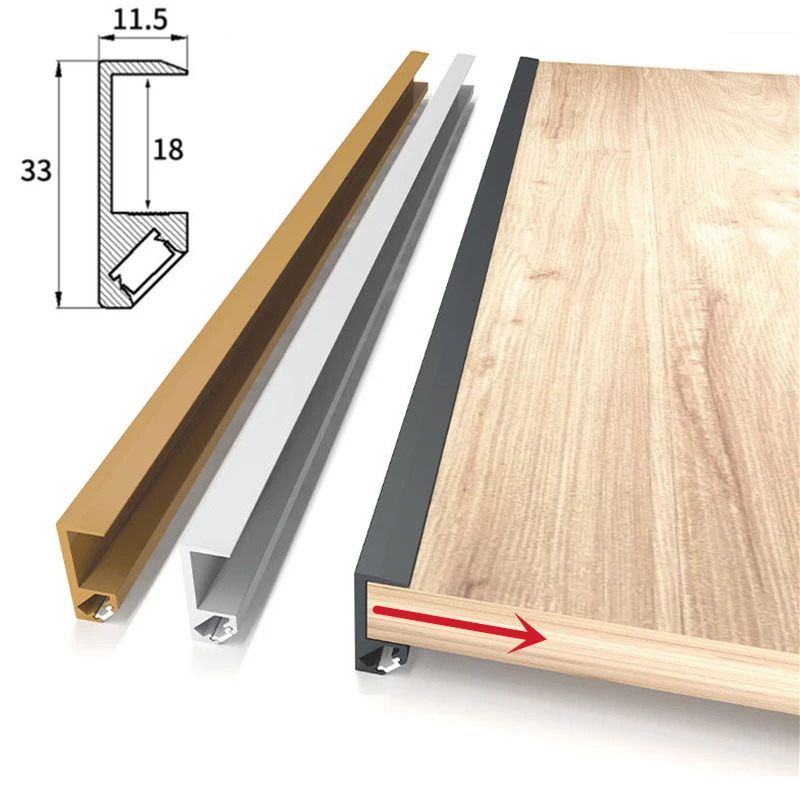 Embedded LED Cabinet Shelf Light Splint Layer Edge Aluminum Profile 18mm Wooden Board Backlight Invisible Clamp Bar Strip Lights