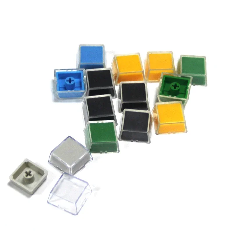 

10pcs Colorful Transparent Keycaps Double-layer Keycaps Removable Paper Custom MX Switch Relegendable Keycap Shell Protection 1U