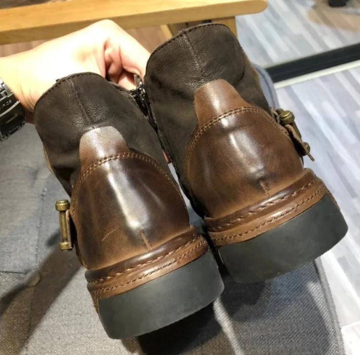 Bottes de oral alier Victorien à Tête Ronde pour Homme, Chaussures Rétro Hautes à Talon Carré, Style Médiéval et Renaissance