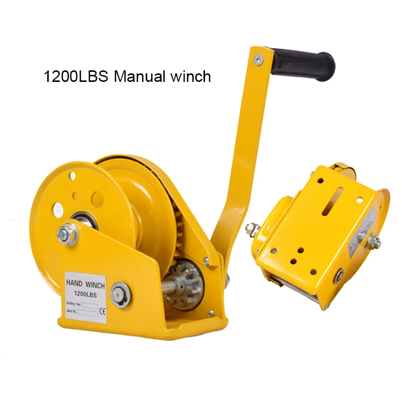 

1200Lb Manual Winch Household Hoisting Winch Self-Locking Small Hand Windlass Tractor Winch Wire Rope Lifting Winch