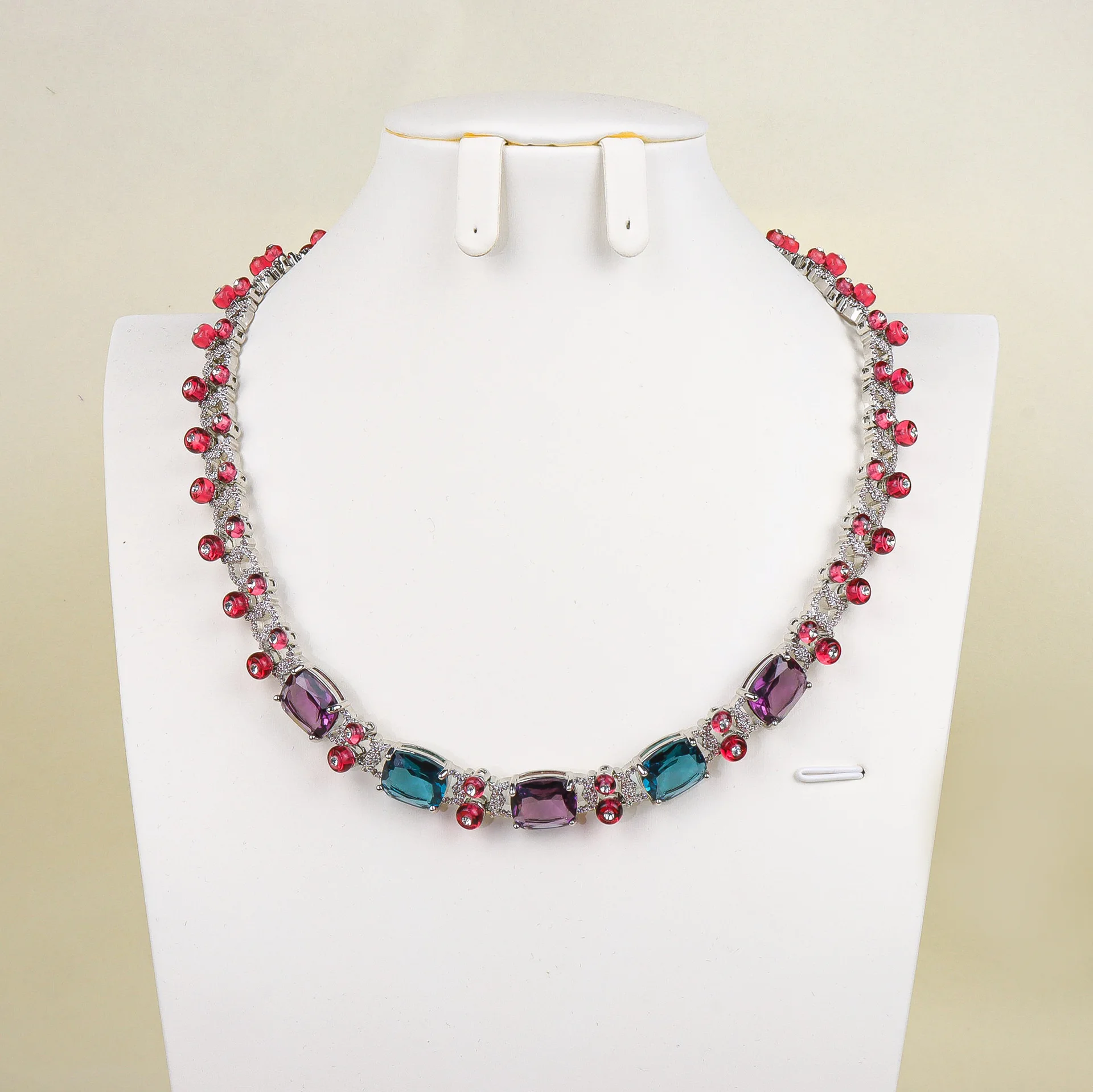 

Women Hip Hop Zircon Sugar Cube Necklace